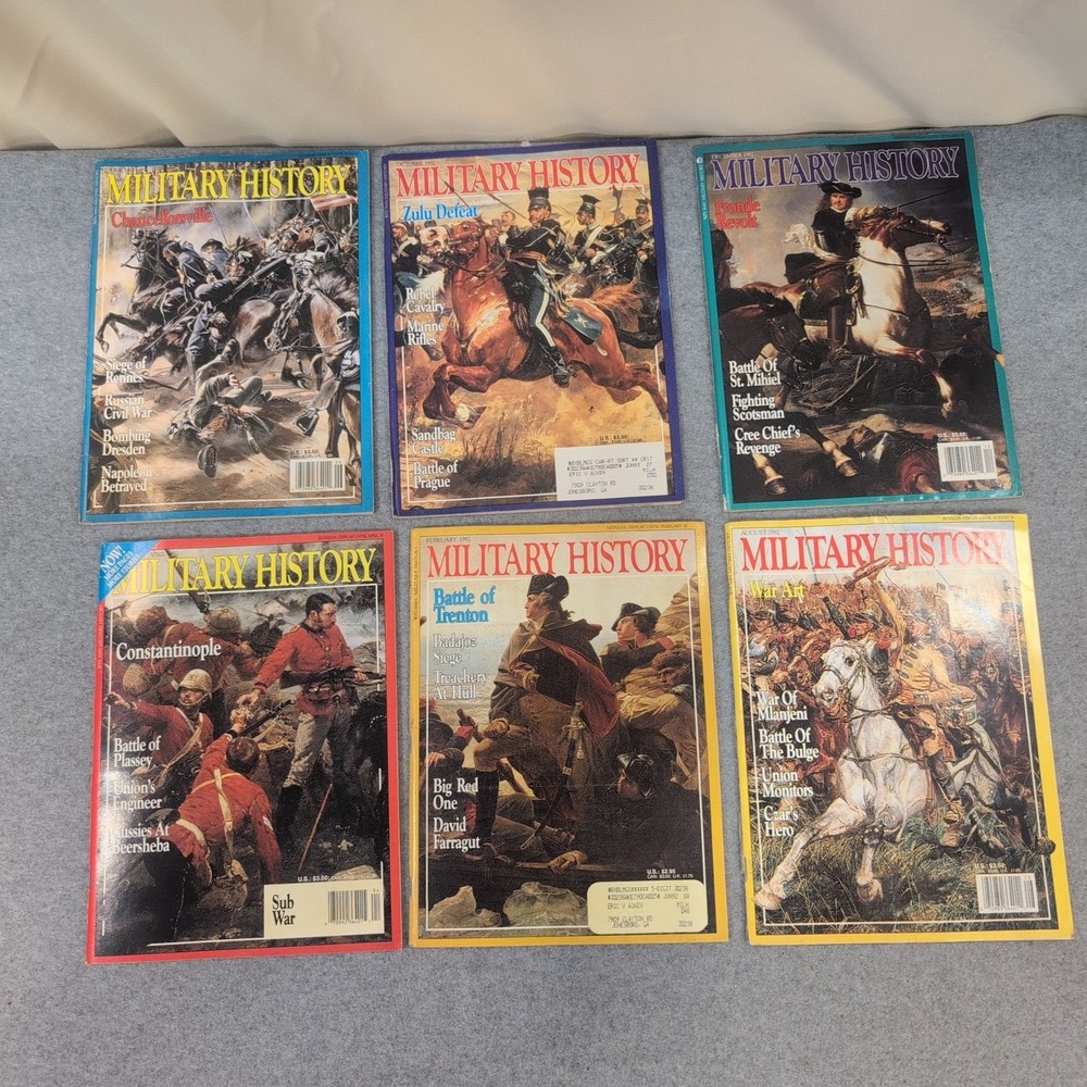 Military History Magazine Lot of 6 Vintage 1991-1992 Civil War Zulu War WWII - Picture 1 of 1